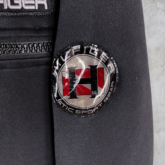 Vintage Black Tommy Hilfiger Sweatshirt 1/4 Zip Mens XL - Picture 4 of 6